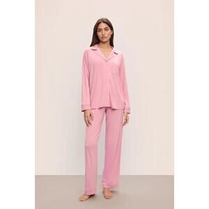 Eberjey Gisele Tencel Modal Long Sleeve Pajama Top, Pink, Size L 0104